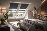 Persianas VELUX en un dormitorio